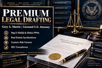 draft a real estate syndication ppm for your reg d offering