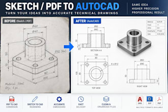 create precise 2d autocad drawings and 3d solidworks models