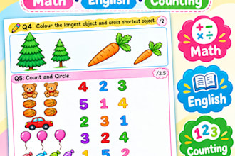 design educational worksheet for kids and workbook