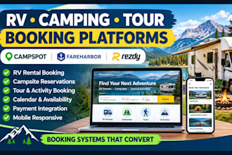 build rv camping and tour booking website with campspot fareharbor or redzy