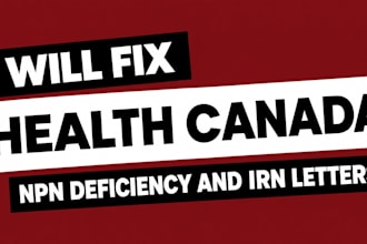 fix health canada npn deficiency and irn letters
