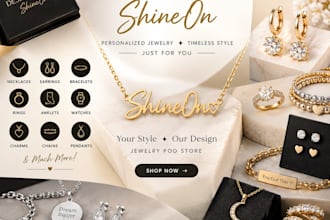design shineon name necklace photo jewerly earrings shopify jewerly pod store