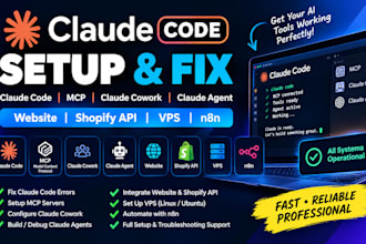 setup fix claude code mcp claude cowork claude agent website shopify api vps n8n