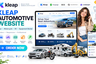 kleap automotive car motorcycle rv dealer construction equipment rental website
