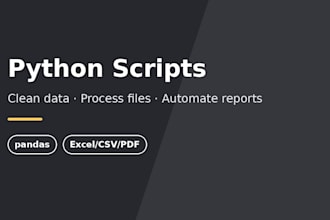 write a python script to clean data process files or automate reports
