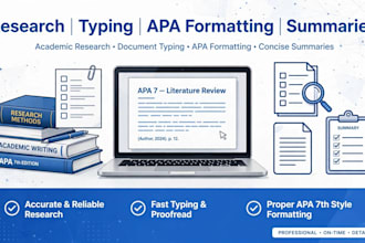 do research,summary,typing,and apa formatting
