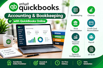 do accounting, bookkeeping in quickbooks online with quickbooks cleanup