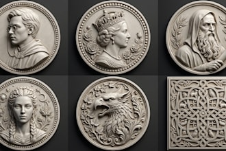 convert image to 3d bas relief scuplt 3d medalion bas relief for cnc print