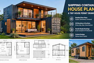 design shipping container house plans and tiny house permit drawings
