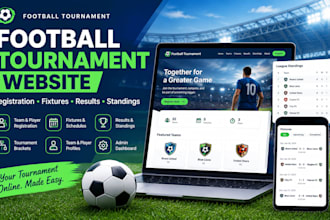 build a football tournament website with registration fixtures and standings
