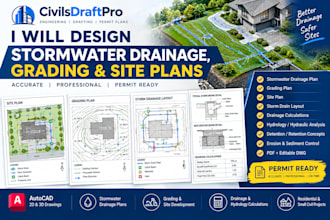 design stormwater drainage, grading and site plans