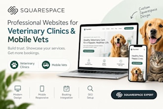 build a professional squarespace website for your veterinary clinic