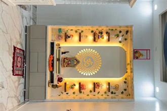 do modern 3d pooja room design and luxury mandir interior rendering