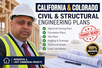 create california and colorado civil and structural engineering plans