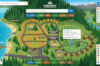 design custom interactive maps for resort, hotel, rv park, campground site map