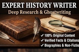 do expert historical research and book writing