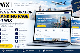 design wix migration, visa and immigration landing page website