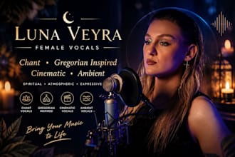 record female chant, gregorian inspired, cinematic and ambient vocals