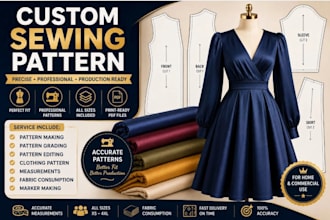 create custom sewing patterns and digital garment patterns