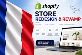 design or redesign france shopify store, shopify website french ecommerce store