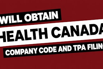obtain health canada company code and tpa filing