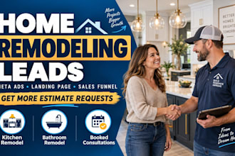 generate home remodeling leads meta ads landing page renovation sales funnel