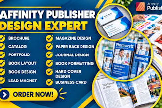 design lead magnet, catalog, brochure, magazine, workbook in affinity publisher