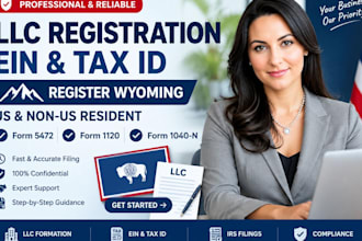 llc registration ein tax id register wycoming us non us resident 5472 1120 1040n