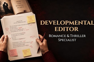 be your developmental editor for romance and thriller manuscripts