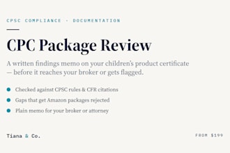 review your CPC certificate for amazon, a childrens product certificate