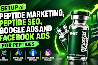 setup peptide SEO peptide marketing google ads ig facebook ads for peptides