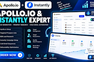 configure apollo io automation targeting management researcher with instantly io