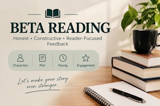 beta read your novel, and provide a feedback report