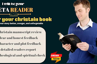 beta read your theological and christian books and  novels