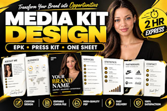 design an influencer, artist, speaker or business media kit