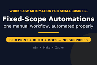 build a fixed scope n8n, make, or zapier automation