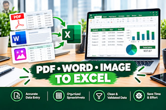 convert PDF word and images to excel