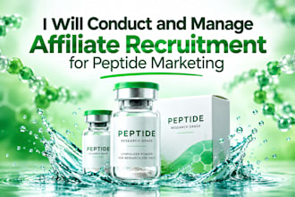 conduct and manage affiliate recruitment for peptide marketing