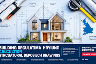 do building regulation drawing, calculation, structural, and planning drawings