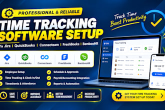 setup time tracking software via jira quickbooks connecteam freshbooks bamboohr