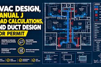 do hvac design, manual j load calculations, and duct design for permit