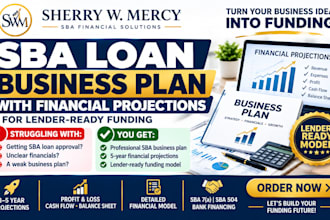 create sba loan business plan with 5 year financial projections for loan funding
