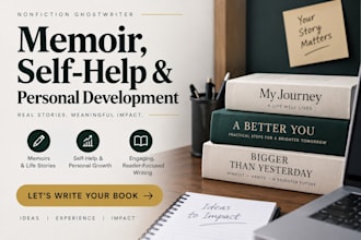 ghostwrite a memoir, self help or personal development book and ebook
