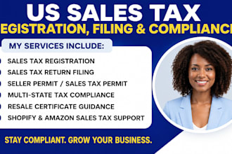 do business tax registration, sales tax filing, tax return in all US states