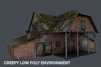 create ps1 psx ps2 n64 low poly horror environment low poly game assets props