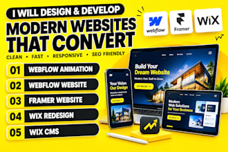 do build wix website 3d webflow animation framer landing page, wix redesign