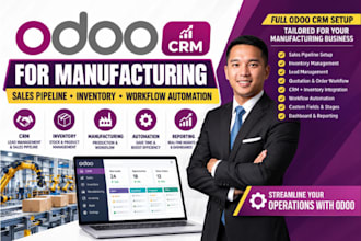 setup odoo CRM for manufacturing sales pipeline inventory workflow automation