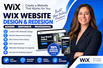 build wix website design, wix website redesign or wix ecommerce website