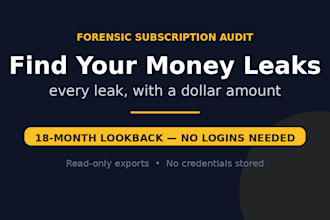 do a forensic audit to find your money leaks
