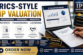 prepare rics style IP valuation reports for patents trademarks and licensing